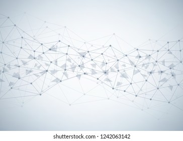 Abstract technology background with connecting dots and lines. Data and technology concept. Internet network connection