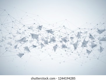 Abstract technology background with connecting dots and lines. Data and technology concept. Internet network connection
