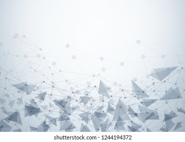 Abstract technology background with connecting dots and lines. Data and technology concept. Internet network connection