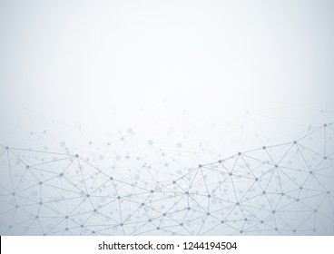 Fondo tecnológico abstracto con puntos de conexión y líneas. Concepto de datos y tecnología. Conexión de red Internet