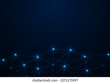 Abstract technology background with connecting dots and lines. Data and technology concept, network connection,