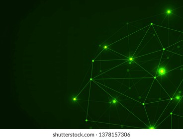 Abstract technology background with connecting dots and lines. Data and technology concept, network connection,