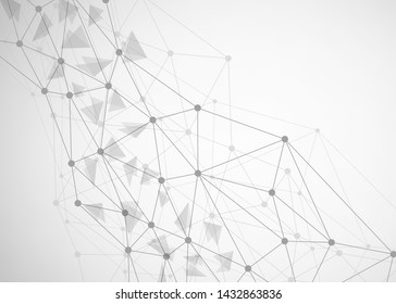 Abstract technology background with connecting dots and lines. Data and technology concept. Internet network connection 