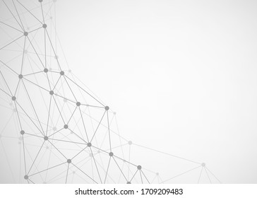 Fondo tecnológico abstracto con puntos de conexión y líneas. Concepto de datos y tecnología. Conexión de red Internet