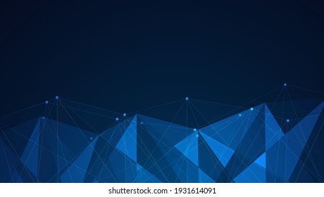 Abstract technology background with connecting dots and lines. Data and technology concept. Internet network connection