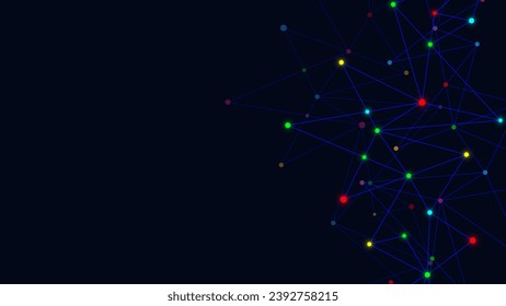 Resumen del fondo de la tecnología con la conexión de puntos y líneas. Conexión de red global, tecnología de internet y concepto de comunicación digital