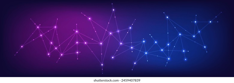 Abstract technology background with connecting the dots and lines. Global network connection, internet technology and digital communication concept