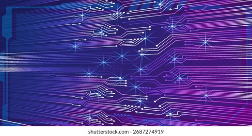 Abstract technology background with connecting the dots and lines. Global network connection, internet technology and digital communication concept