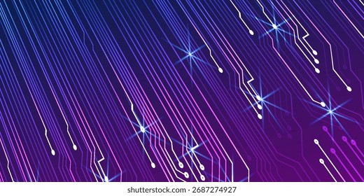 Abstract technology background with connecting the dots and lines. Global network connection, internet technology. Eps10
