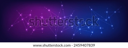 Abstract technology background with connecting the dots and lines. Global network connection, internet technology and digital communication concept