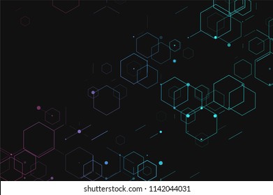 Abstract technology background. Consisting of set of hexagonal cells. Polygonal concept for your design