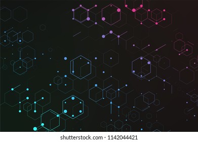 Abstract technology background. Consisting of set of hexagonal cells. Polygonal concept for your design