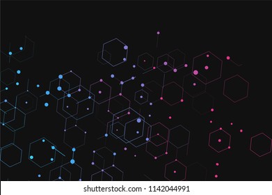 Abstract technology background. Consisting of set of hexagonal cells. Polygonal concept for your design