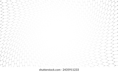 Abstract technology background with copy space. Twisted Hexagon pattern. Science abstract background. Minimalist black and white backdrop. Vector illustration
