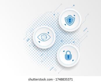 abstract technology background cyber security concept vector illustration