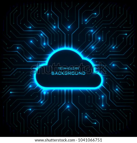 Abstract technology background. Cyber security concept. Cloud technology on digital circuit board vector illustration.