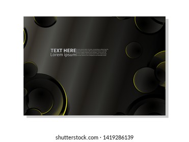 Abstract technology background. dark circles with glowing yellow lights. minimal vector design