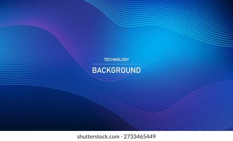 Abstract Technology Background with Data Wave Line, Deep Tech Data Transmission, Advanced Digital Signal Flow, Big Data and AI Technology, Futuristic Innovation, High-Speed Network Visualization