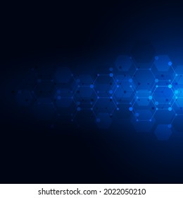 Abstract technology background and design element with hexagons pattern and geometric shapes for your drafting.