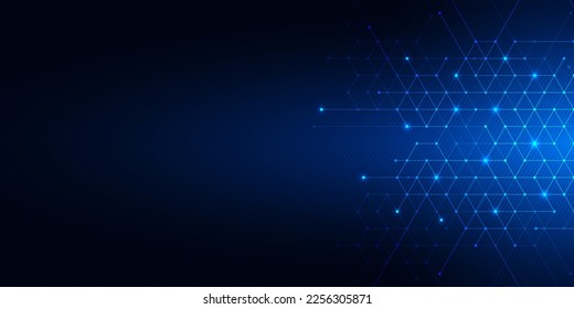 Abstract technology background and design element with hexagons pattern and geometric shapes. Creative vector illustration