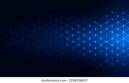 Abstract technology background and design element with hexagons pattern and geometric shapes. Creative vector illustration