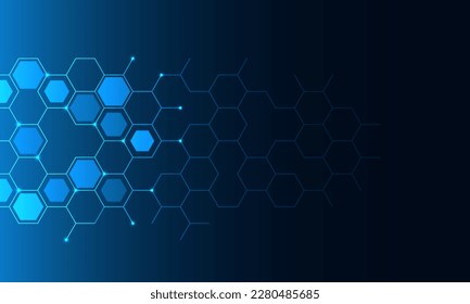 Abstract technology background and design element with hexagons pattern and geometric shapes
