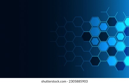 Abstract technology background and design element with hexagons pattern and geometric shapes