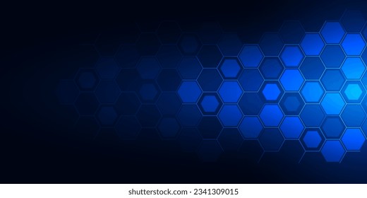 Abstract technology background and design element with hexagons pattern and geometric shapes