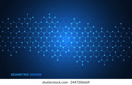 Abstract technology background and design element with hexagons pattern and geometric shapes