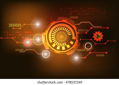 abstract technology background design with light effect orange color