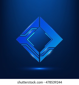 abstract technology background design with light effect blue color