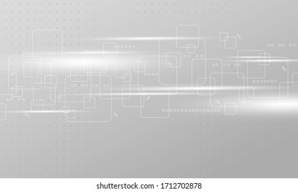 Diseño de fondo de tecnología abstracta en ilustración vectorial de fondo gris