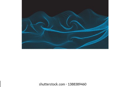 Abstract Technology Background Design  Wavy and mountain Line Design  Blend Vector Art