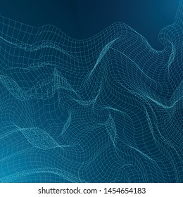 Abstract Technology Background Design with Wavy Line