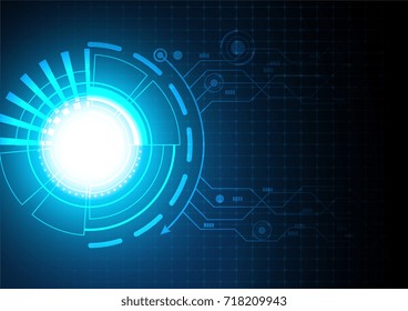 Antecedentes tecnológicos abstractos, círculo futurista digital e ilustración portadora luminosa blanca