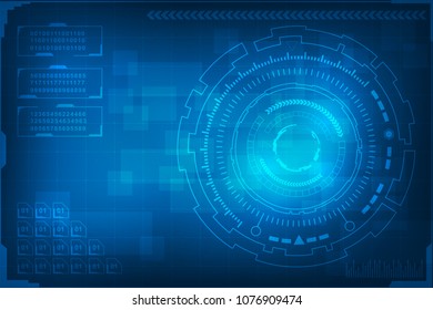 Abstract Technology background. technology digital world of business information. futuristic blue virtual graphic interface. 