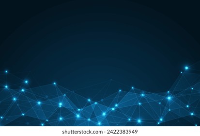 Abstract technology background with dots and lines connection. Data and technology concept. Internet network