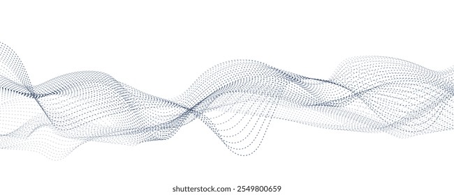 abstract technology background with dots wave.