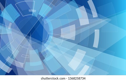 Abstract technology background. Elegant white blue texture background for web site, tech design and backdrop. Creative circle and circuit technology solutions with gear. Abstract vector illustration