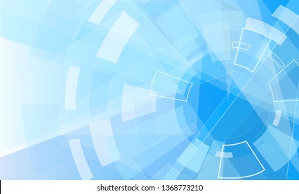 Abstract technology background. Elegant white blue texture background for web site, tech design and backdrop. Creative circle and circuit technology solutions with gear. Abstract vector illustration