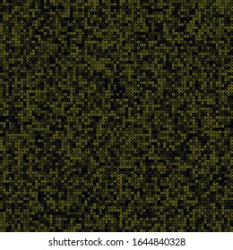 Abstract technology background. Filled pattern of rings. Yellow colored seamless background. Neat vector illustration.