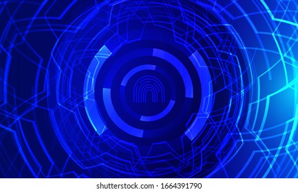 Abstract technology background with fingerprint