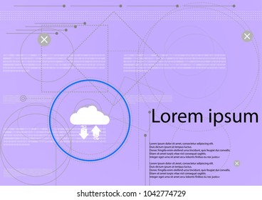 Abstract technology background. Floating Numbers HUD Background. Particle Matrix Mesh is a virtual reality. Smart assembly. The core of the grid. Hardware quantum form. Documents, vector.EPS 10