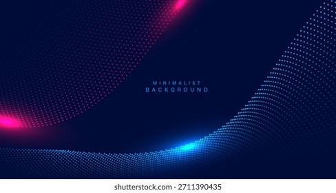Fondo de tecnología Abstractas con patrones de onda de semitonos que fluyen.