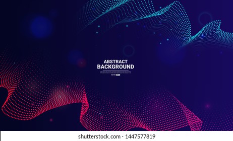 Abstract technology background with flowing particles. digital future technology concept. vector illustration.