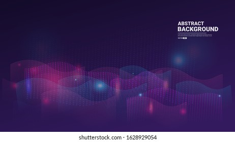 Abstract technology background with  flowing particles. digital future technology concept. vector illustration.