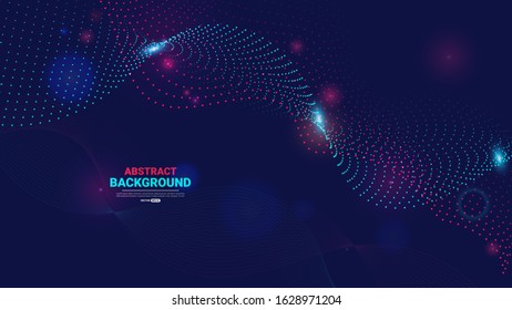 Abstract technology background with  flowing particles. digital future technology concept. vector illustration.