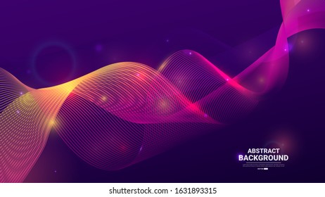 Abstract technology background with  flowing particles. digital future technology concept. vector illustration.
