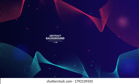 Abstract technology background with  flowing particles. digital future technology concept. vector illustration.