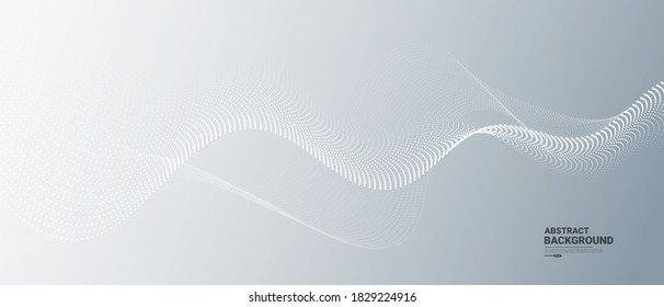 Abstract technology background with flowing particles. digital future technology concept. vector illustration.